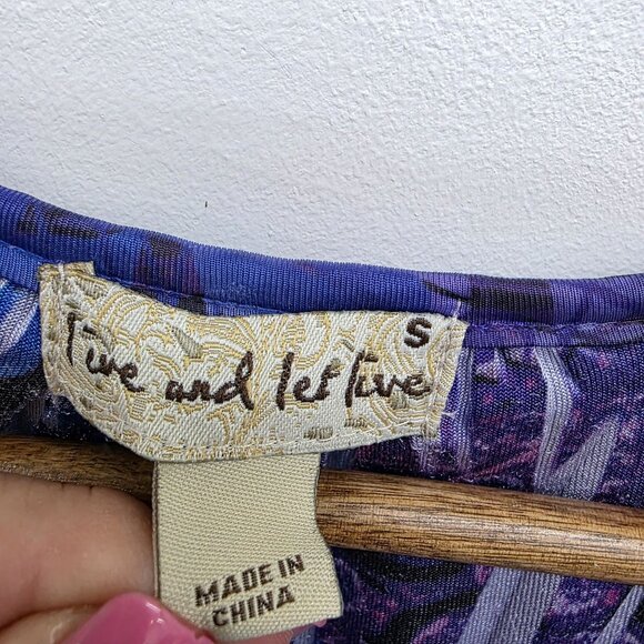 Live And Let Live Velvet Top Womens Size Small Purple V-Neck Fairy Whimsical - Picture 9 of 14